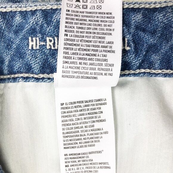 American Eagle High Rise Festival Cutoff Jean Shorts Painted Design Size 6 - Picture 8 of 8